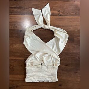 ✨ NWOT SALTY White Multi-Way Crop Halter Top ✨